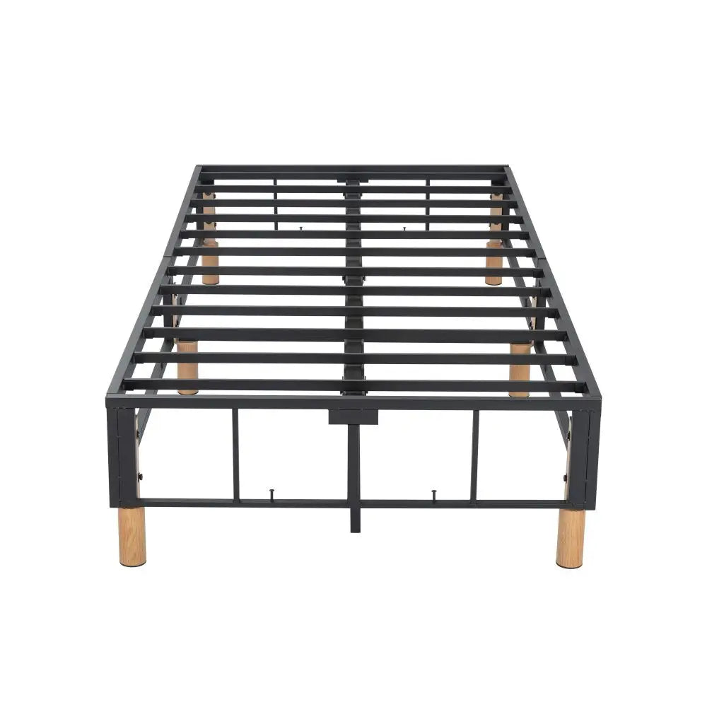 Metal Bed Frame Mattress Foundation Blue – Single - Furniture > Bedroom