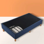 Metal Bed Frame Mattress Foundation Blue – Single - Furniture > Bedroom