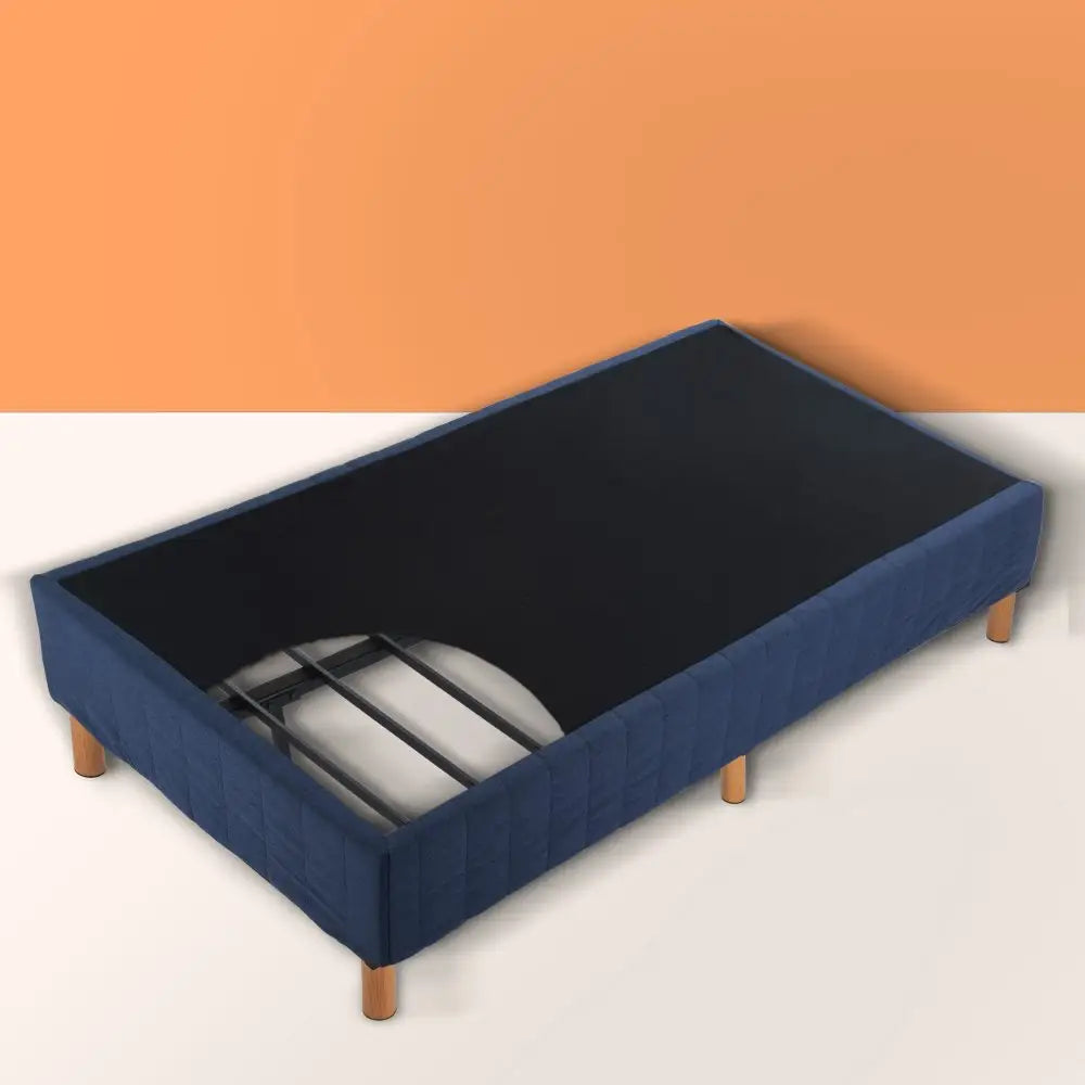 Metal Bed Frame Mattress Foundation Blue – Single - Furniture > Bedroom