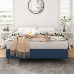 Metal Bed Frame Mattress Foundation Blue – Single - Furniture > Bedroom