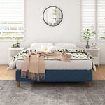 Metal Bed Frame Mattress Foundation Blue – Single - Furniture > Bedroom