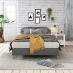 Metal Bedframe Mattress Foundation (Dark Grey) – King - Furniture > Bedroom