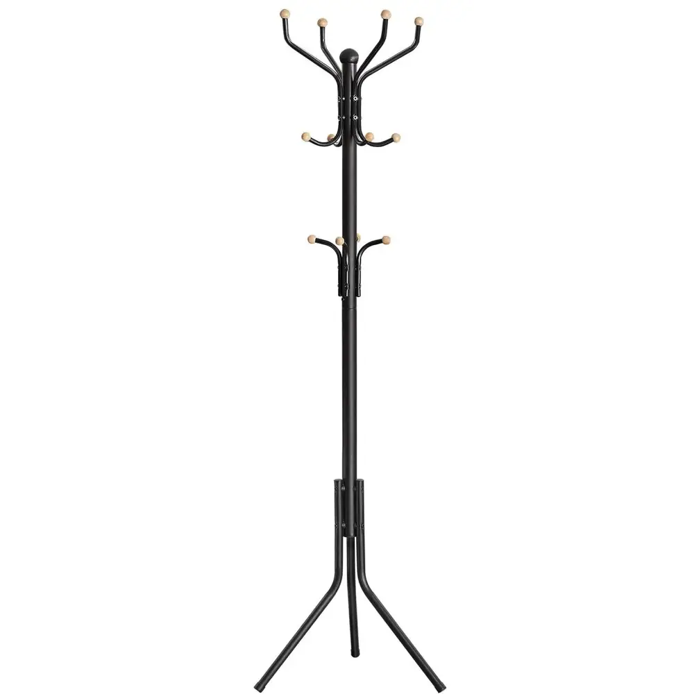 Metal Coat Rack Stand Hat Hanger Black 182cm - Home & Garden > Decor