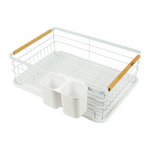 Metal Dish Drying Rack Drainboard Holder Tray Kitchen Plates Cutlery Wood Handle - Home & Garden > Kitchenware