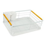 Metal Dish Drying Rack Drainboard Holder Tray Kitchen Plates Cutlery Wood Handle - Home & Garden > Kitchenware