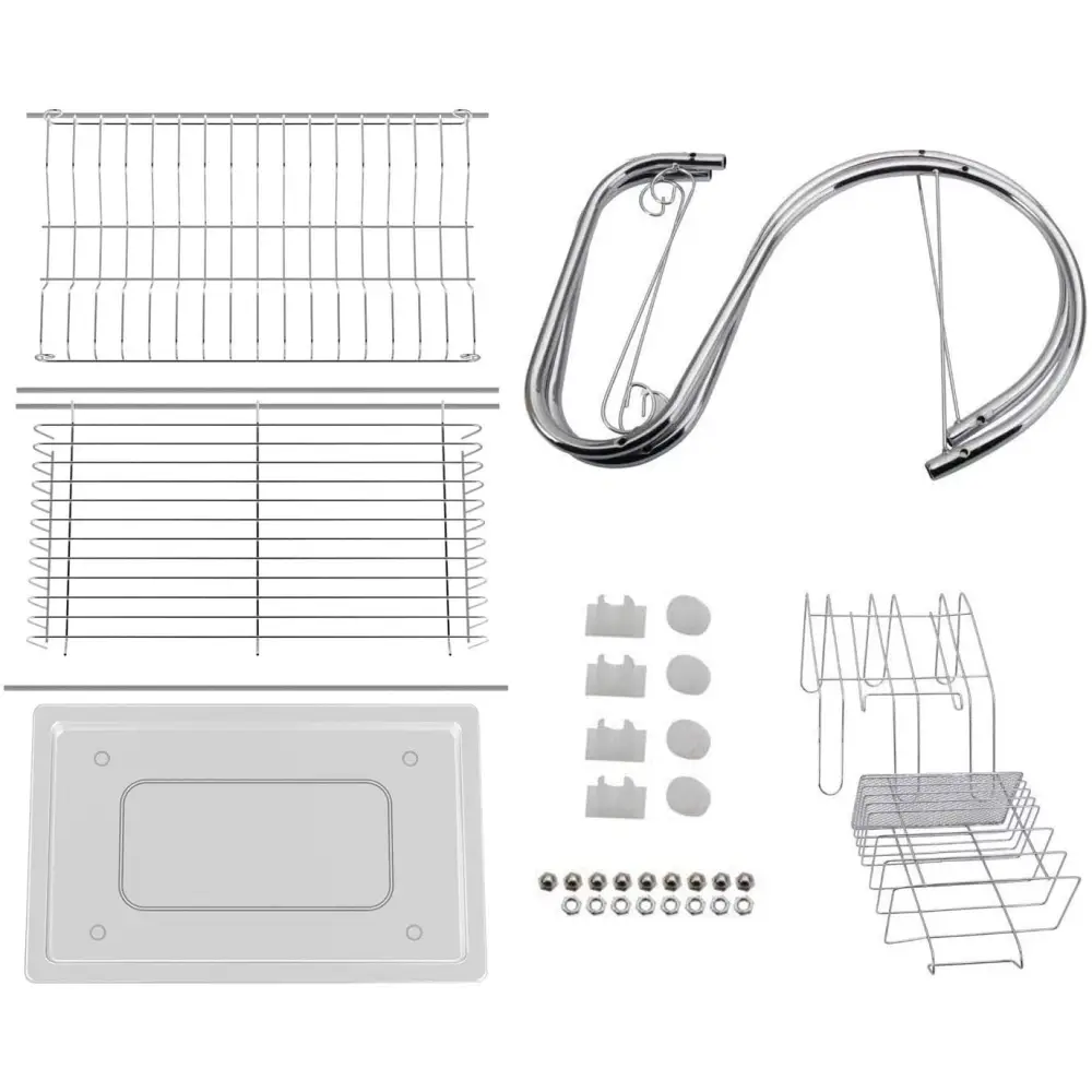 Metal Dish Drying Rack Kitchen-2-Tier with Drain Board - Home & Garden > Kitchenware
