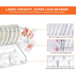 Metal Dish Drying Rack Kitchen-2-Tier with Drain Board - Home & Garden > Kitchenware