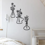Metal Iron Flower Vase Wall Art Decoration - Home & Garden > Wall Art