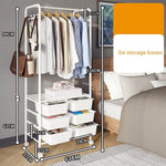 Metal Open Wardrobe Modern Storage Tall Clothes Drawers Hanger Coat Rack - Furniture > Office