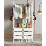 Metal Open Wardrobe Modern Storage Tall Clothes Drawers Hanger Coat Rack - Furniture > Office