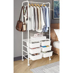 Metal Open Wardrobe Modern Storage Tall Clothes Drawers Hanger Coat Rack - Furniture > Office