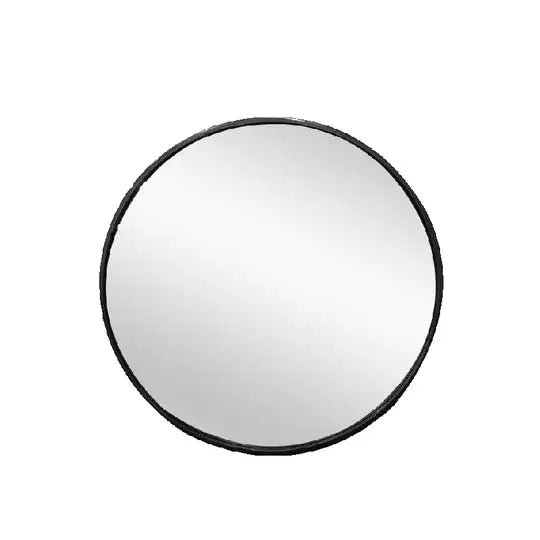Metal Round Mirror 80cm - Black - Home & Garden > Decor