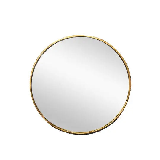 Metal Round Mirror 80cm - Gold - Home & Garden > Decor