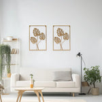 Metal Wall Picture with Leaves 40 x 60 cm Golden Decoration - Home & Garden > Wall Art