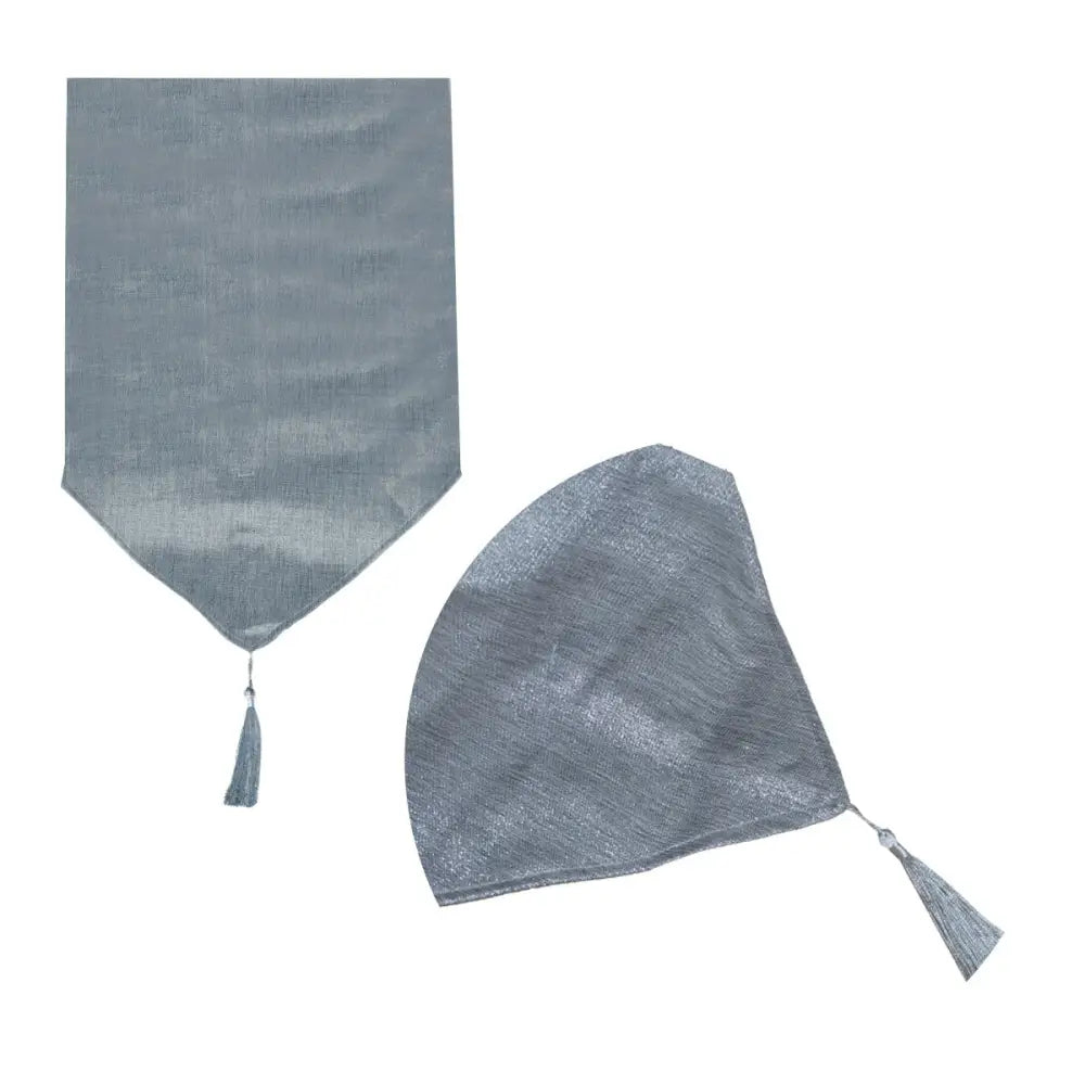 Metallic Texture Table Runner with Tassel 33 x 180 cm Silver - Home & Garden > Kitchenware