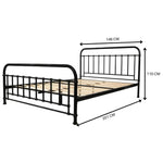 Metallica Double Bed Size Metal Frame Platform Mattress Base - Black - Furniture > Bedroom