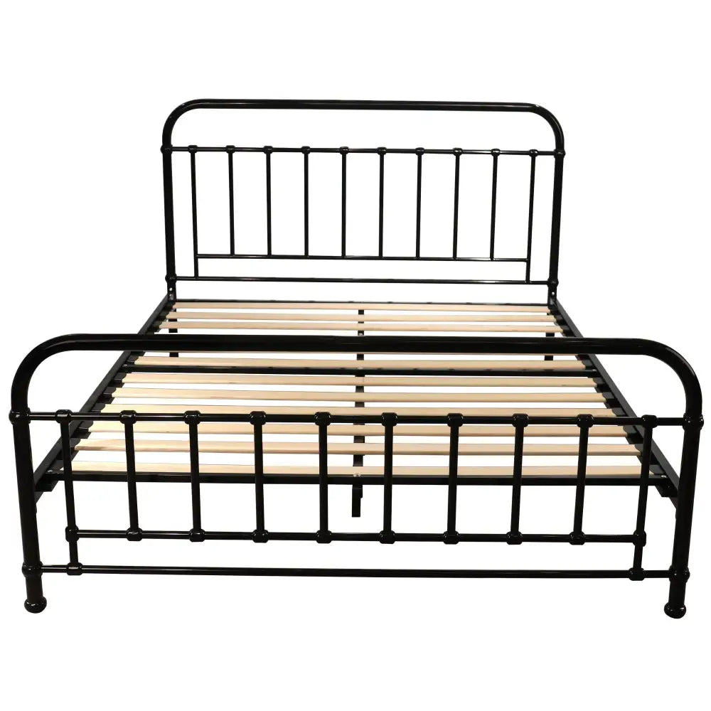 Metallica Double Bed Size Metal Frame Platform Mattress Base - Black - Furniture > Bedroom