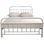 Metallica Double Bed Size Metal Frame Platform Mattress Base - White - Furniture > Bedroom
