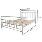 Metallica Double Bed Size Metal Frame Platform Mattress Base - White - Furniture > Bedroom