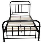 Metallica King Single Bed Size Metal Frame Platform Mattress Base - Black - Furniture > Bedroom