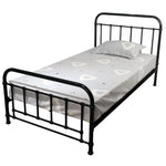 Metallica King Single Bed Size Metal Frame Platform Mattress Base - Black - Furniture > Bedroom
