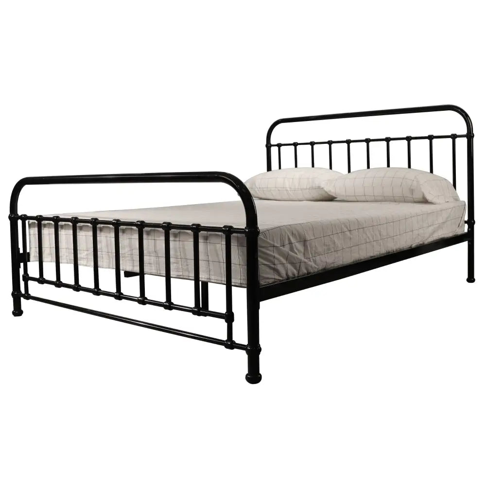 Metallica Queen Bed Size Metal Frame Platform Mattress Base - Black - Furniture > Bedroom