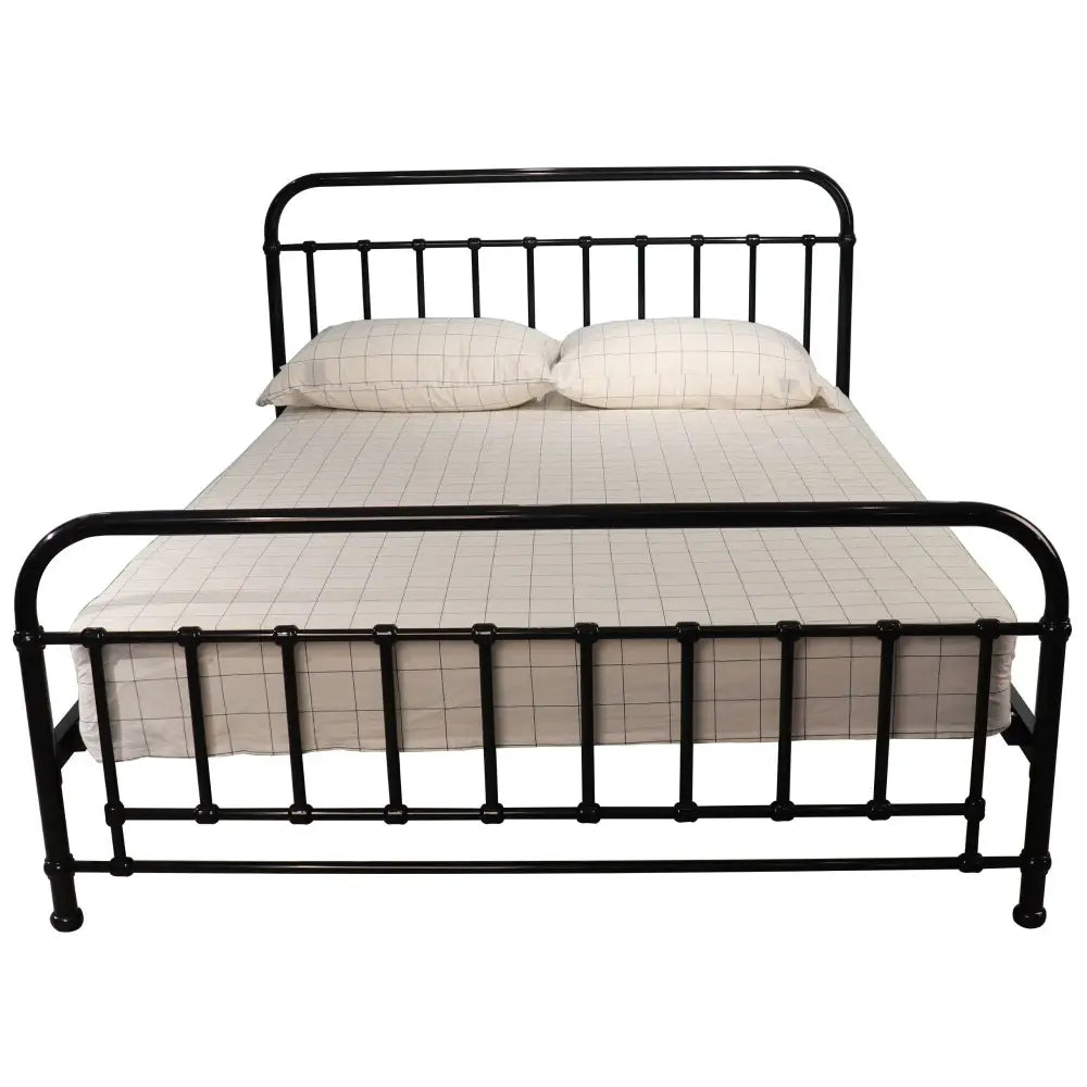 Metallica Queen Bed Size Metal Frame Platform Mattress Base - Black - Furniture > Bedroom
