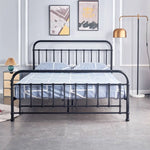 Metallica Queen Bed Size Metal Frame Platform Mattress Base - Black - Furniture > Bedroom