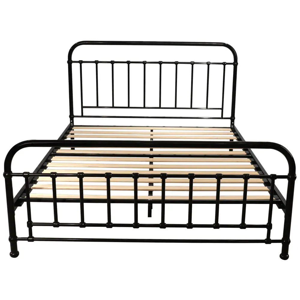 Metallica Queen Bed Size Metal Frame Platform Mattress Base - Black - Furniture > Bedroom