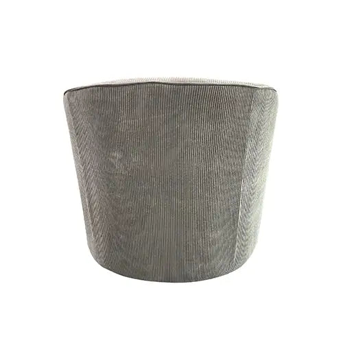 Miami Arm Chair Grey Fabric Upholstery Stripe Design Wooden Structure Rotating Metal Chassis - Furniture > Dining