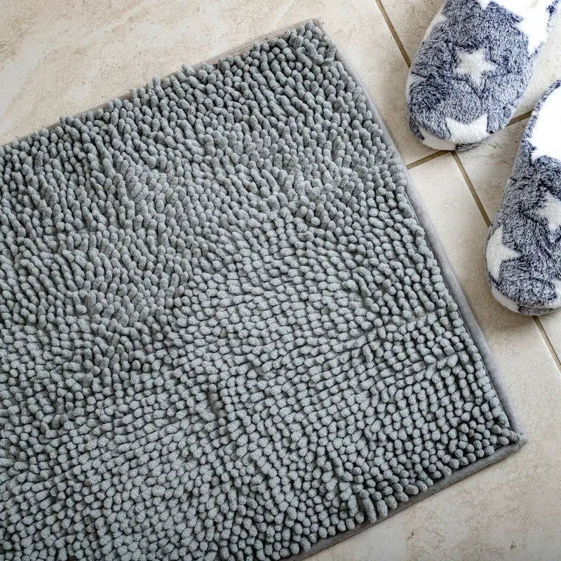 Microfiber Shower & Bathroom Bath Mat Non Slip Soft Pile Design (Beige) - Home & Garden > Bathroom Accessories