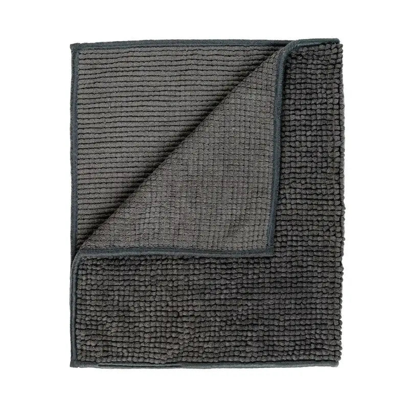 Microfiber Shower & Bathroom Bath Mat Non Slip Soft Pile Design (Dark Grey) - Home & Garden > Bathroom Accessories