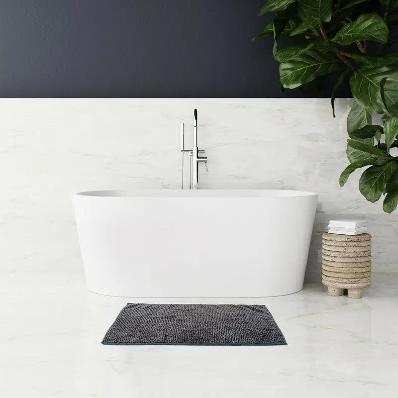 Microfiber Shower & Bathroom Bath Mat Non Slip Soft Pile Design (Dark Grey) - Home & Garden > Bathroom Accessories