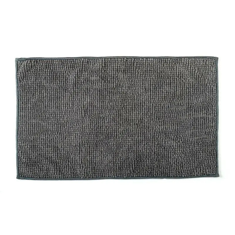 Microfiber Shower & Bathroom Bath Mat Non Slip Soft Pile Design (Dark Grey) - Home & Garden > Bathroom Accessories