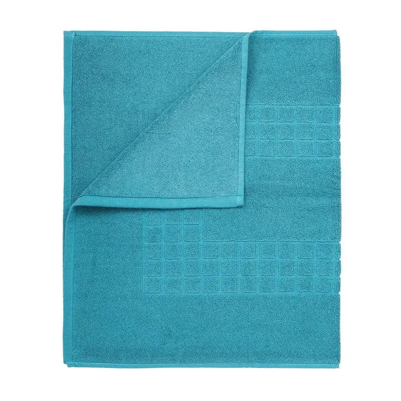 Microfiber Soft Non Slip Bath Mat Check Design (Petrol) - Home & Garden > Bathroom Accessories