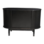Mid-Century Black Ribbed Sideboard - Furniture > Dining