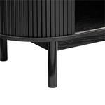 Mid-Century Black Ribbed Sideboard - Furniture > Dining