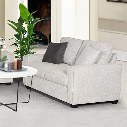 Milano 2 Seater Sofa Set Polyester Fabric Multilayer Two Pillows Attached Individual Pocket Spring - Furniture > Bar