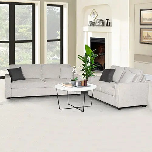Milano 3-2 Seater Sofa Set Polyester Fabric Multilayer Two Pillows Attached Individual Pocket Spring - Furniture > Bar