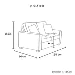 Milano 3-2 Seater Sofa Set Polyester Fabric Multilayer Two Pillows Attached Individual Pocket Spring - Furniture > Bar