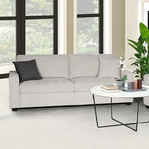 Milano 3 Seater Sofa Set Polyester Fabric Multilayer Two Pillows Attached Individual Pocket Spring - Furniture > Bar