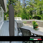 Milano 3M Outdoor Umbrella Cantilever With Protective Cover Patio Garden Shade - Charcoal - Furniture > Outdoor