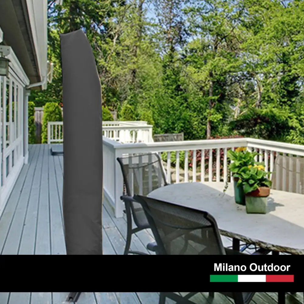 Milano 3M Outdoor Umbrella Cantilever With Protective Cover Patio Garden Shade - Charcoal - Furniture > Outdoor