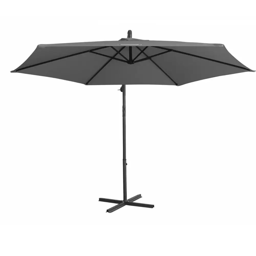 Milano 3M Outdoor Umbrella Cantilever With Protective Cover Patio Garden Shade - Charcoal - Furniture > Outdoor