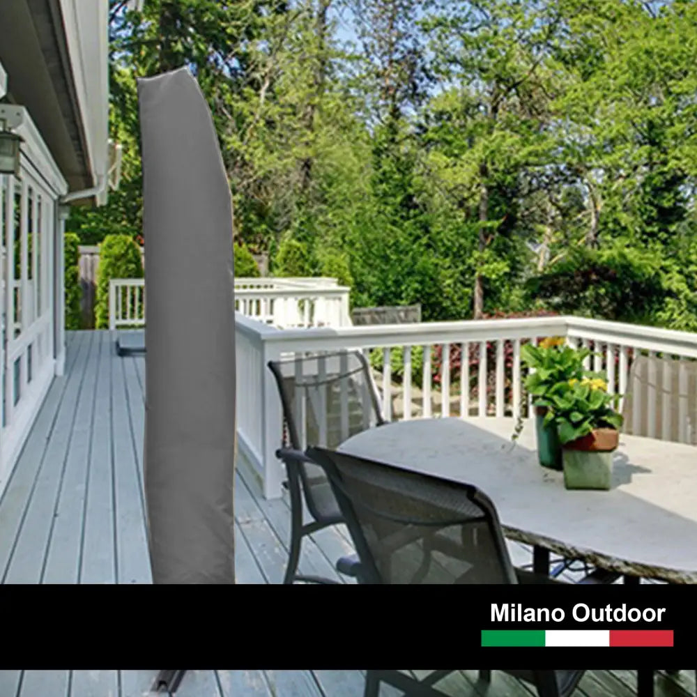 Milano 3M Outdoor Umbrella Cantilever With Protective Cover Patio Garden Shade - Grey - Furniture > Outdoor > Outdoor