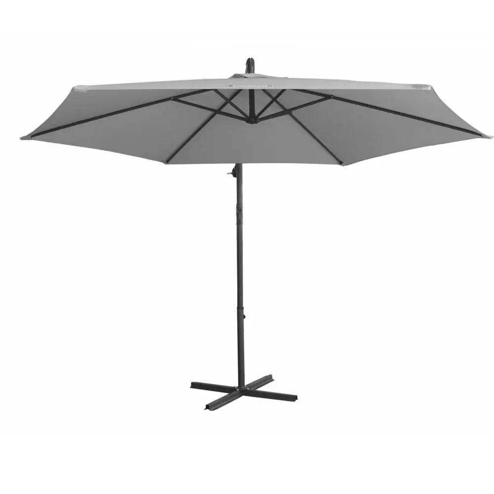 Milano 3M Outdoor Umbrella Cantilever With Protective Cover Patio Garden Shade - Grey - Furniture > Outdoor > Outdoor