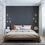 Milano Decor Azure Bed Frame With Headboard Black Wood Steel Platform Bed - Single - Black - Home & Garden > Bedding