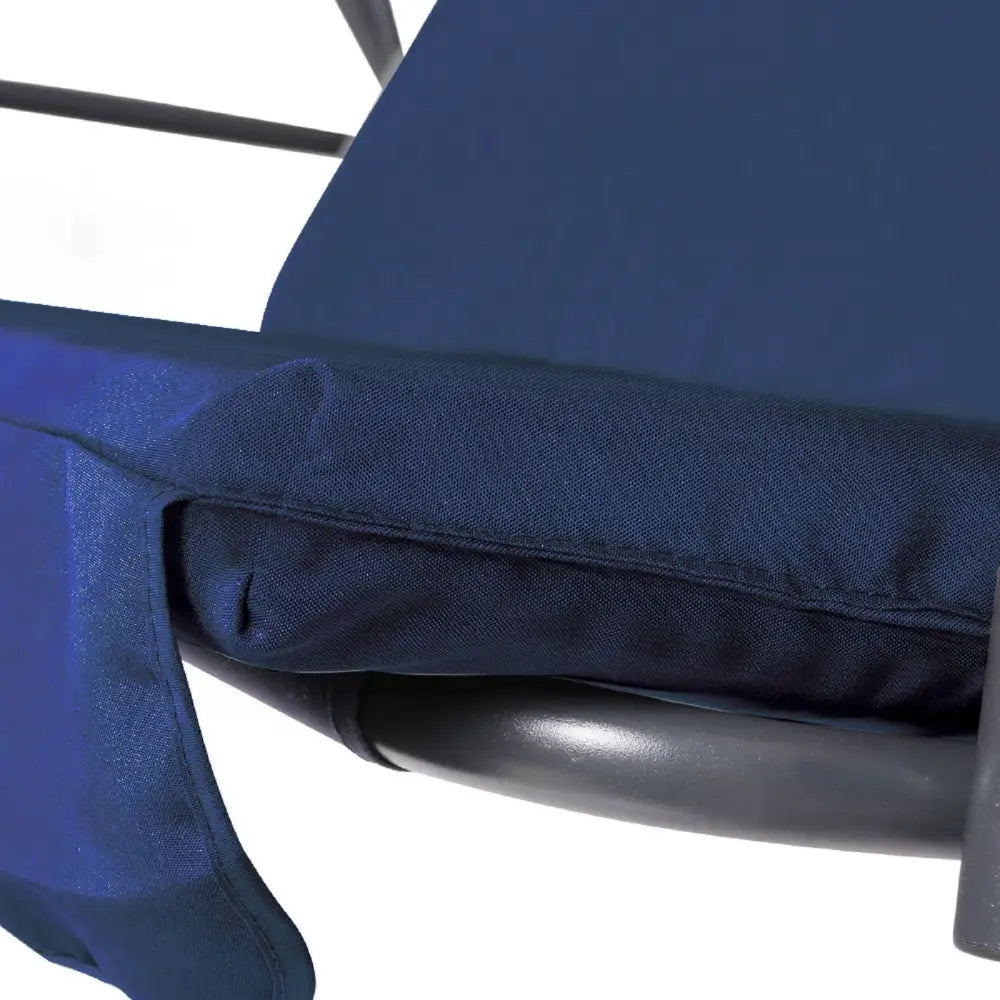 Milano Outdoor Swing Bench Seat Chair Canopy Furniture 3 Seater Garden Hammock - Dark Blue - Home & Garden > Garden