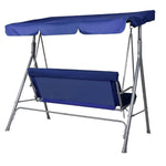 Milano Outdoor Swing Bench Seat Chair Canopy Furniture 3 Seater Garden Hammock - Dark Blue - Home & Garden > Garden