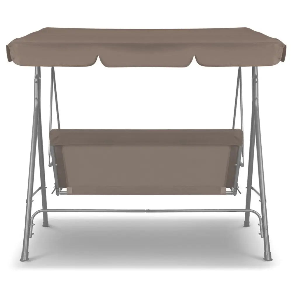 Milano Outdoor Swing Bench Seat Chair Canopy Furniture 3 Seater Garden Hammock - Coffee - Furniture > Outdoor